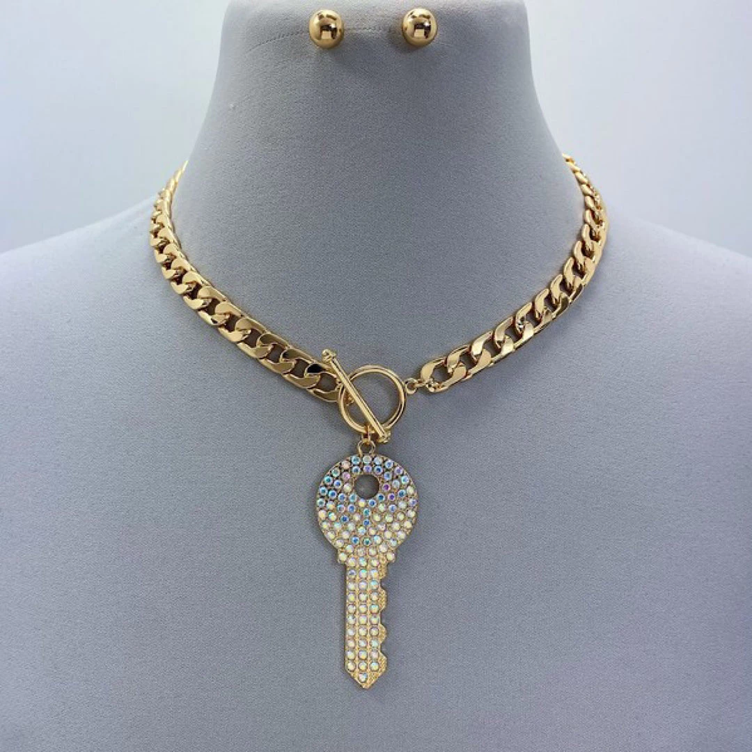 Social Butterfly Collection New Arrivals Toggle Clasp Bling Key Necklace 4 Social Butterfly Collection New Arrivals Toggle Clasp Bling Key Necklace