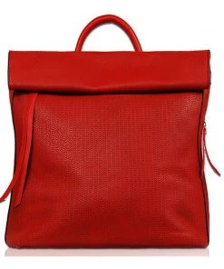Social Butterfly Collection Red Textured Vegan Leather Backpack Handbag New Arrivals