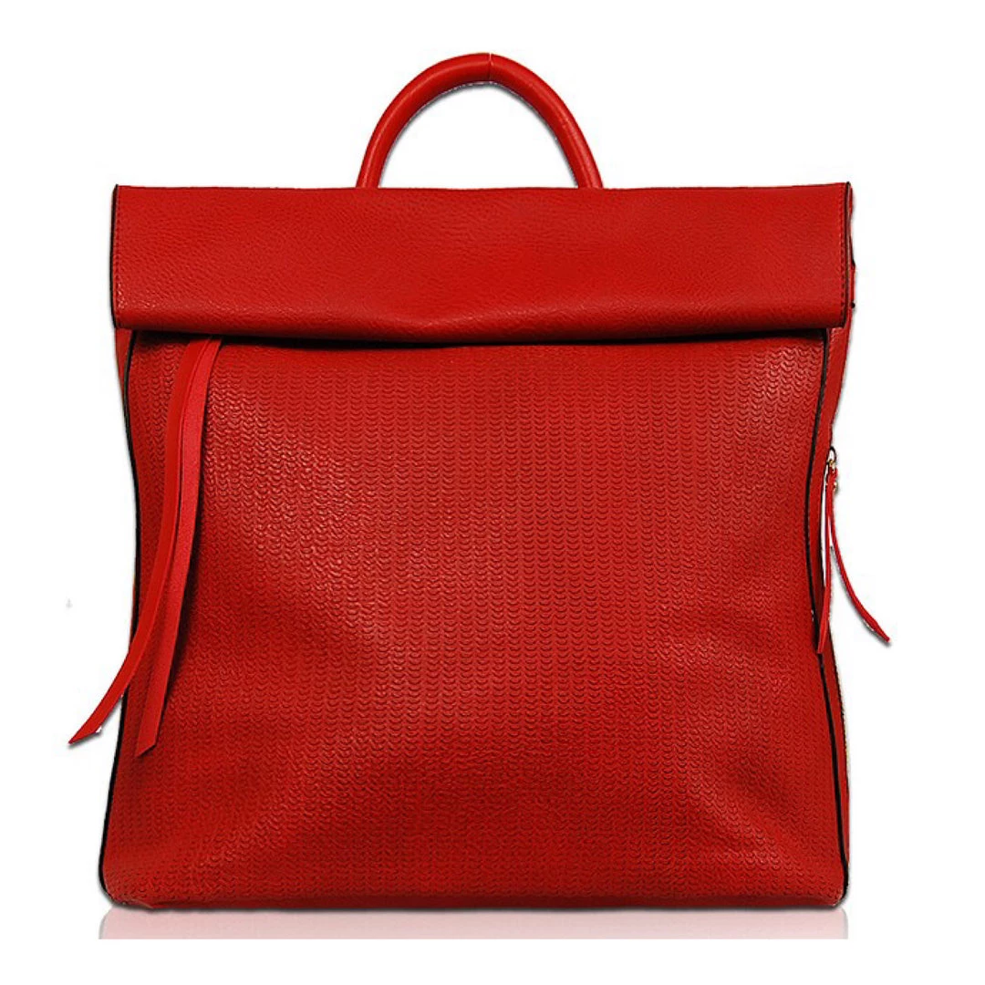 Social Butterfly Collection Red Textured Vegan Leather Backpack Handbag New Arrivals 3 Social Butterfly Collection Red Textured Vegan Leather Backpack Handbag New Arrivals