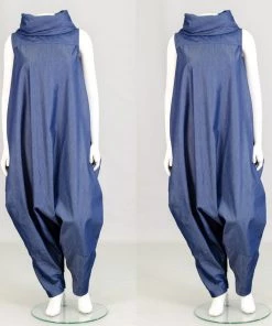 Social Butterfly Collection Denim Boho Jumpsuit Can Also Be Worn As A Maxi Dress New Arrivals