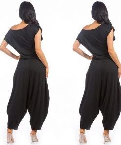 Social Butterfly Collection New Arrivals Two Piece Black Harem Pant Set