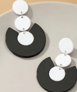 Social Butterfly Collection New Arrivals Black White Circle Earrings