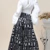 Social Butterfly Collection Black White Vogue Print Palazzo Pants New Arrivals