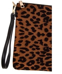 Social Butterfly Collection Sale Leopard Animal Print Faux Cowhide Crossbody Clutch Handbag
