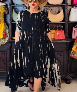 Social Butterfly Collection New Arrivals Black Taupe Tie Dye Handkerchief Dress 42 Social Butterfly Collection New Arrivals Black Taupe Tie Dye Handkerchief Dress