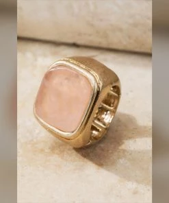 Social Butterfly Collection Sale Square Natural Stone Costume Ring