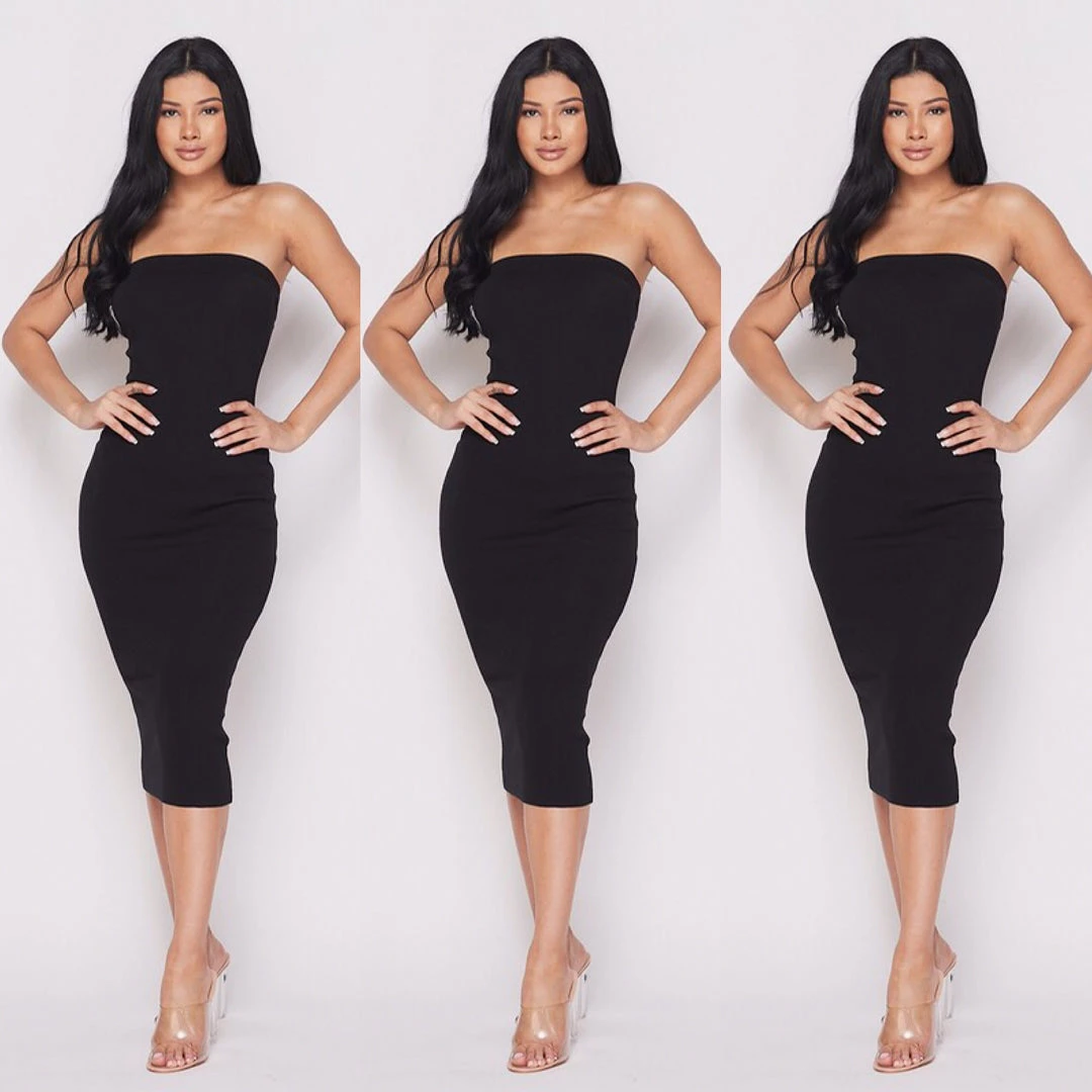 Social Butterfly Collection New Arrivals Plus Size Black Strapless Tube Top Dress 5 Social Butterfly Collection New Arrivals Plus Size Black Strapless Tube Top Dress