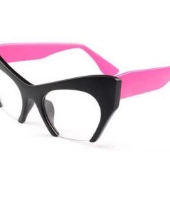 Social Butterfly Collection Cat Eye Semi Rimless Glasses