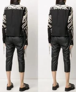 Social Butterfly Collection Detailed Black Jacket With Lace Up Drawstrings