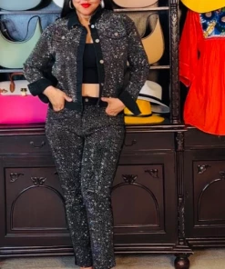 Social Butterfly Collection Black Denim Bling Bling Jeans New Arrivals