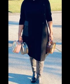 Social Butterfly Collection Brown Retro Style Clock Handbag