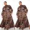 Social Butterfly Collection Leopard Print Necktie Maxi Dress New Arrivals