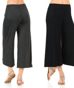 Social Butterfly Collection Plus Size Black Culotte Pants New Arrivals
