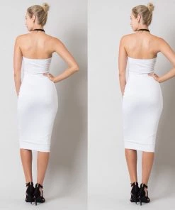 Social Butterfly Collection The White Collection Strapless Off White Plus Size Tube Top Dress