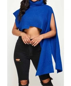 Social Butterfly Collection Accessories Royal Blue Asymmetrical Sweater Scarf