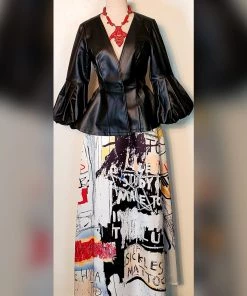 Social Butterfly Collection Black Puffy Sleeve Faux Leather Jacket Sale 41 Social Butterfly Collection Black Puffy Sleeve Faux Leather Jacket Sale