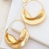 Social Butterfly Collection Gold Crescent Moon Shaped Earrings