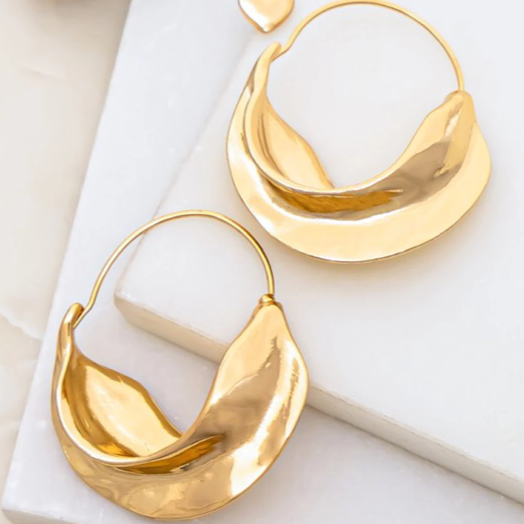 Social Butterfly Collection Gold Crescent Moon Shaped Earrings 3 Social Butterfly Collection Gold Crescent Moon Shaped Earrings