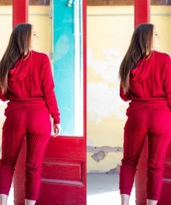 Social Butterfly Collection Burgundy Red Plus Size Two Piece Hoodie Pant Set Sale