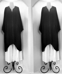 Social Butterfly Collection Black High Low Front Zipper Dress Top Sale