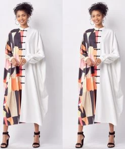 Social Butterfly Collection Plus Size Print Color Block Vintage Dress New Arrivals