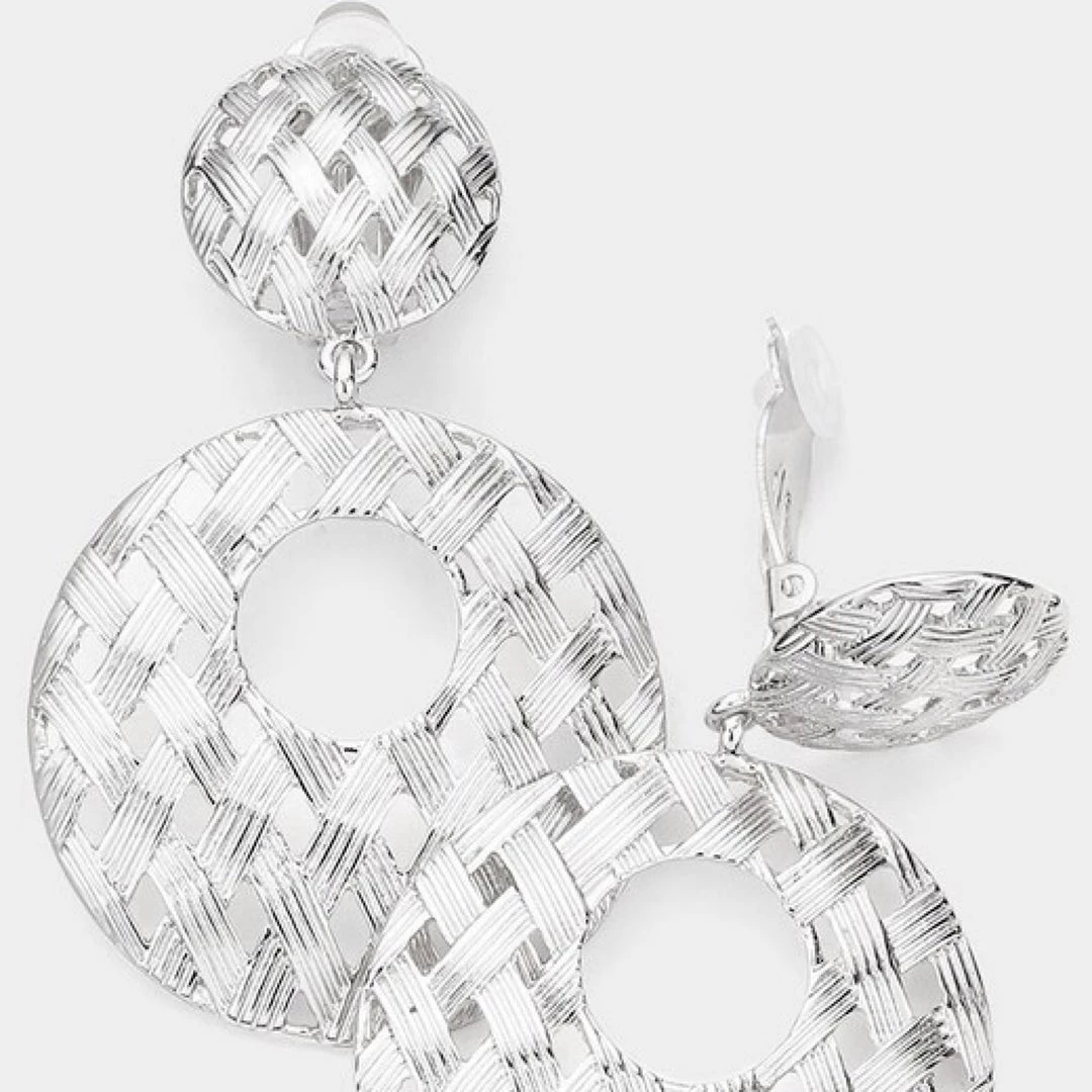 Social Butterfly Collection Sale Clip On Silver Basket Weave Earrings 5 Social Butterfly Collection Sale Clip On Silver Basket Weave Earrings