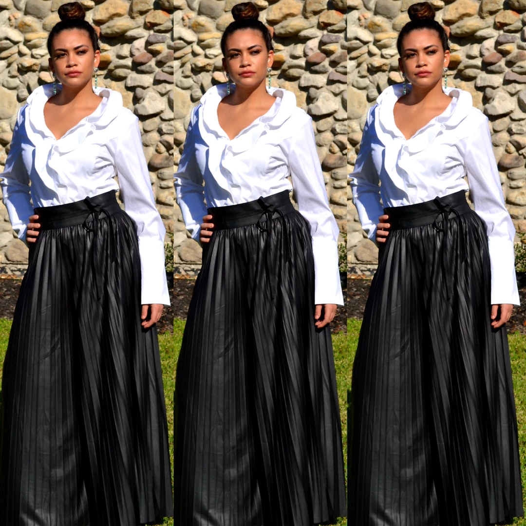 Social Butterfly Collection White Ruffle Neckline Top 6 Social Butterfly Collection White Ruffle Neckline Top