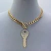 Social Butterfly Collection New Arrivals Toggle Clasp Bling Key Necklace