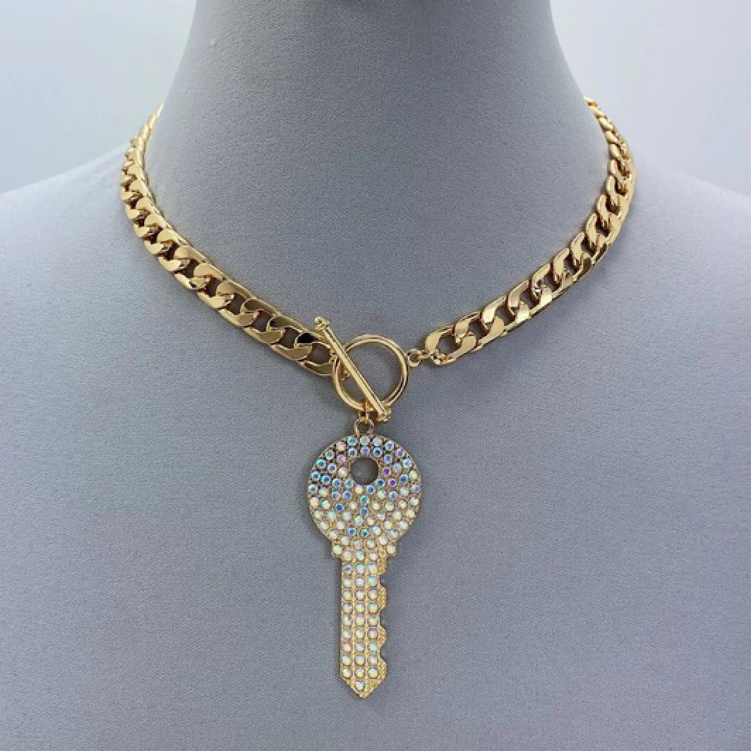 Social Butterfly Collection New Arrivals Toggle Clasp Bling Key Necklace 3 Social Butterfly Collection New Arrivals Toggle Clasp Bling Key Necklace