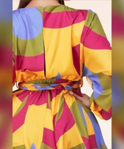 Social Butterfly Collection Multi Color Abstract Print Plus Size Dress Top New Arrivals