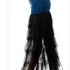 Social Butterfly Collection Black Or White Layered Tulle Denim Maxi Skirt