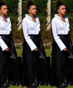 Social Butterfly Collection White Ruffle Neckline Top 21 Social Butterfly Collection White Ruffle Neckline Top