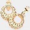 Social Butterfly Collection Sale Clip On Gold Ridged Earrings