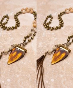 Social Butterfly Collection Arrowhead Pendant Tassel Necklace