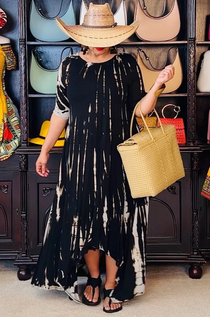 Social Butterfly Collection New Arrivals Black Taupe Tie Dye Handkerchief Dress 7 Social Butterfly Collection New Arrivals Black Taupe Tie Dye Handkerchief Dress