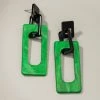 Social Butterfly Collection New Arrivals Green Black Rectangular Drop Earrings