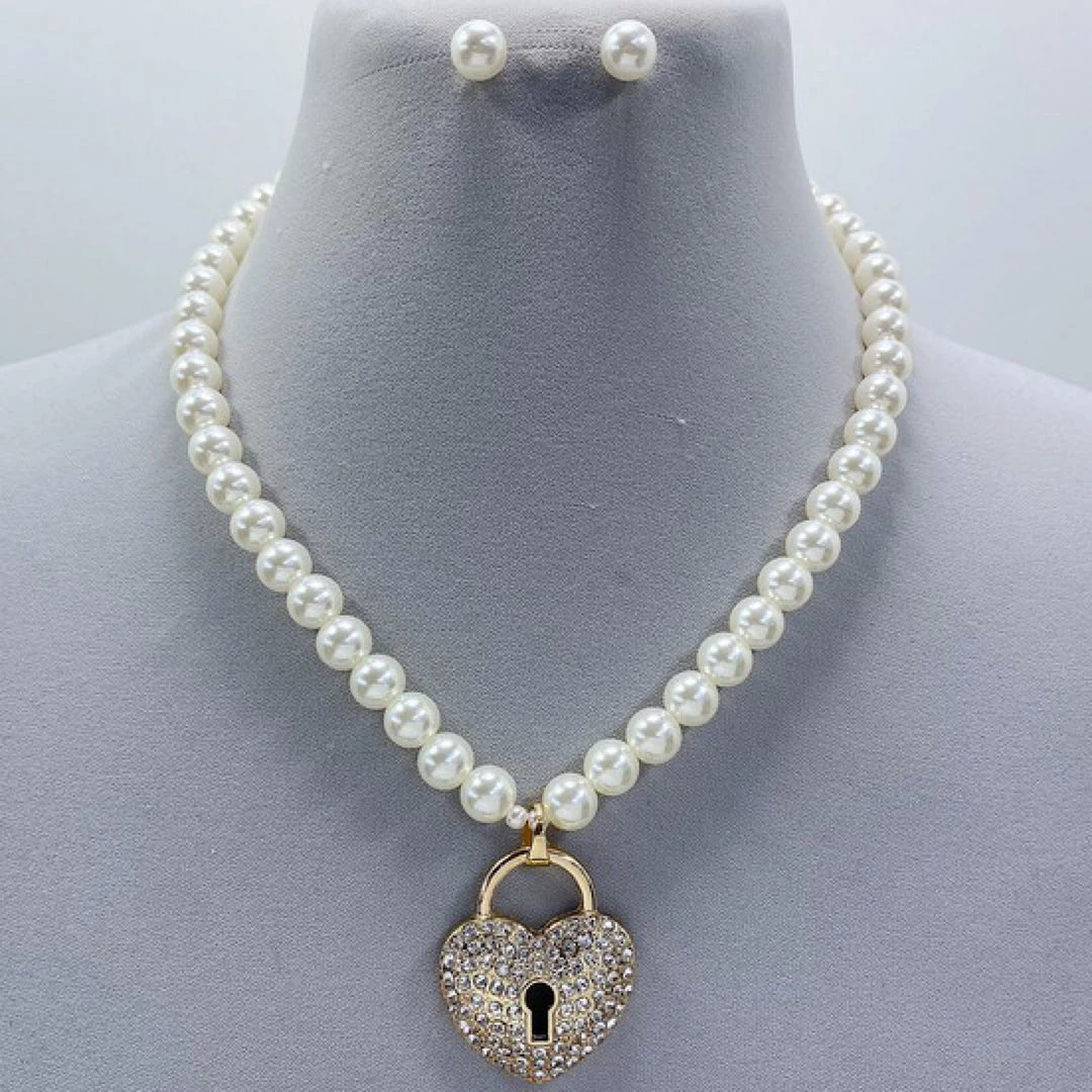 Social Butterfly Collection Pearl Lock Heart Necklace New Arrivals 6 Social Butterfly Collection Pearl Lock Heart Necklace New Arrivals