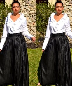 Social Butterfly Collection White Ruffle Neckline Top 19 Social Butterfly Collection White Ruffle Neckline Top