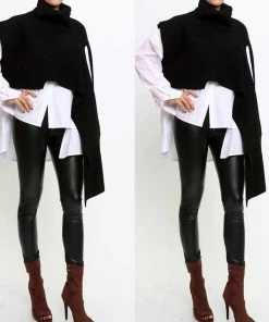 Social Butterfly Collection Accessories Black Asymmetrical Sweater Scarf