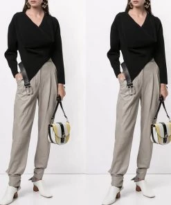 Social Butterfly Collection Sale Black Lightweight Sweater Belt Detail Top