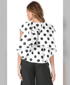 Social Butterfly Collection White Black Polka Dot Cascading Back Jacket 24 Social Butterfly Collection White Black Polka Dot Cascading Back Jacket