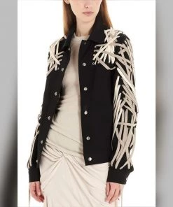 Social Butterfly Collection Sale Black Jacket With Lace Up Drawstring Detailing