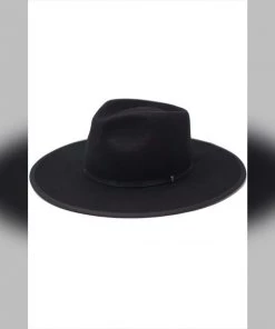 Social Butterfly Collection Black Wool Rancher Style Hat Accessories