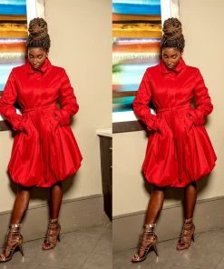 Social Butterfly Collection Regal Red Modern Day Coat Dress
