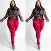 Social Butterfly Collection Plus Size Red Legging Pants