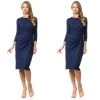 Social Butterfly Collection Navy Blue Side Ruching Dress New Arrivals