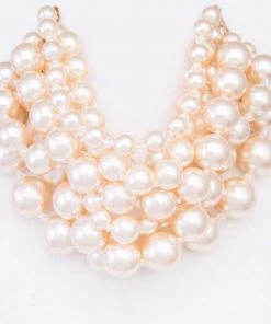 Social Butterfly Collection Cream Mixed Cluster Pearl Necklace New Arrivals