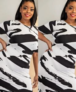 Social Butterfly Collection Plus Size Black White Form Fitted Dress 11 Social Butterfly Collection Plus Size Black White Form Fitted Dress