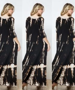 Social Butterfly Collection New Arrivals Tie Dye Print Long Maxi Handkerchief Dress