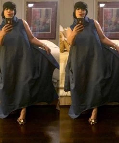 Social Butterfly Collection Denim Boho Jumpsuit Can Also Be Worn As A Maxi Dress New Arrivals